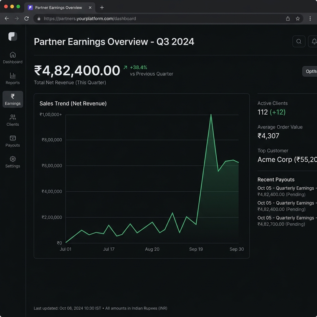 Client Sales Earnings Dashboard Proof
